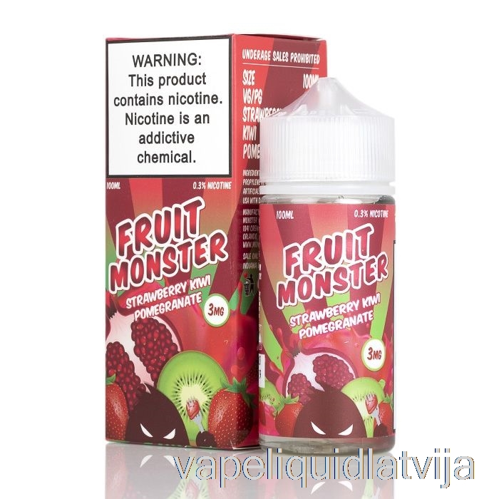 Zemeņu Kivi Granātābols - Augļu Briesmonis - 100ml 3mg Vape šķidrums